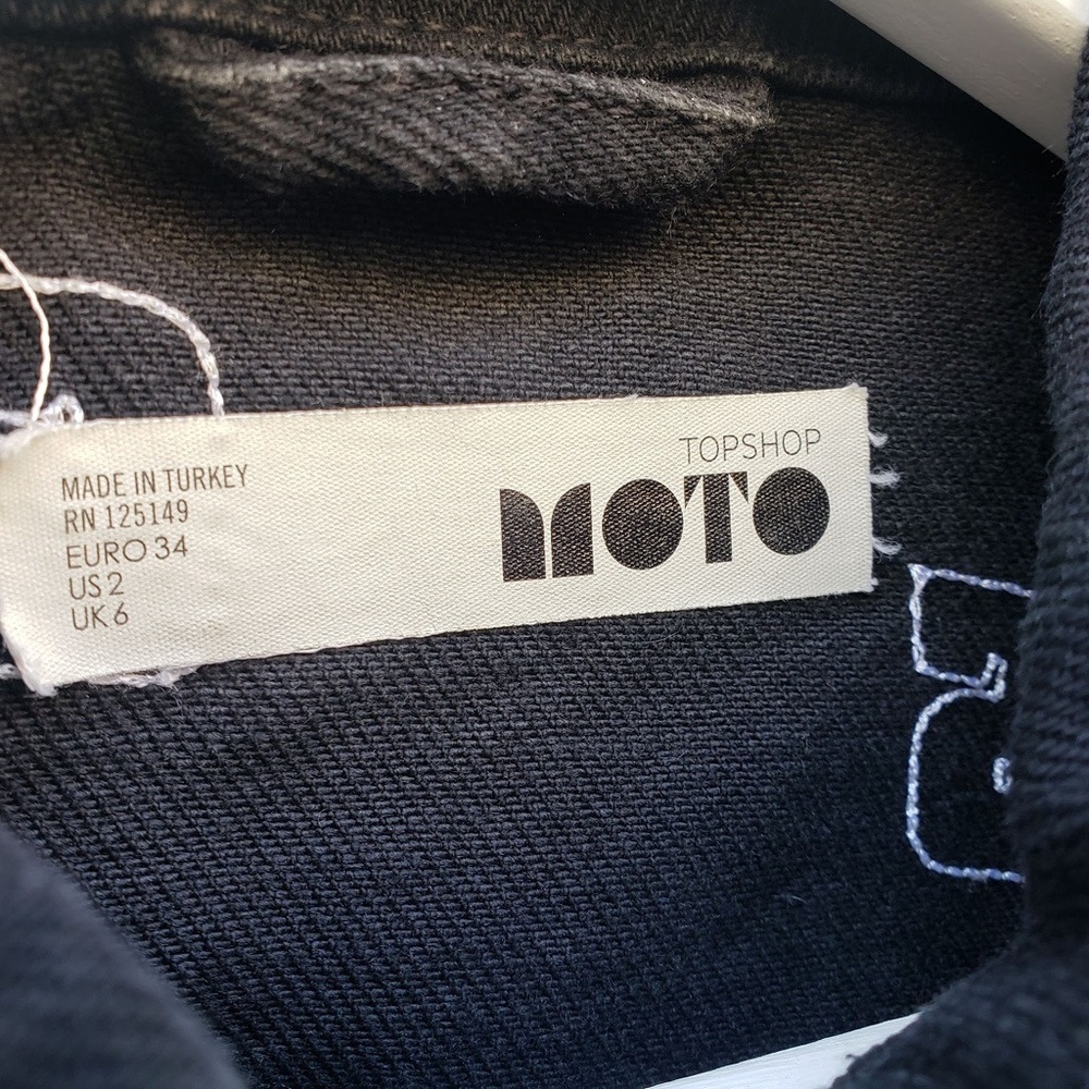 HTF Top Shop Girls "Hacked" Black Denim Jacket | 2 - Picture 9 of 11